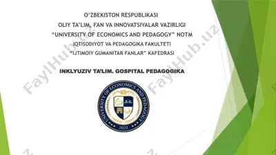 eshitishida nuqsoni bo‘lgan bolalarni inklyuziv ta’lim sharoitida o‘qitish va tarbiyalash — PPTX