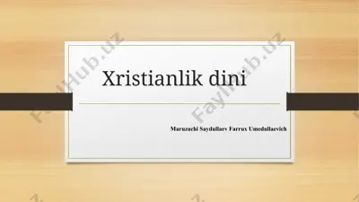xristianlik dini — PPTX