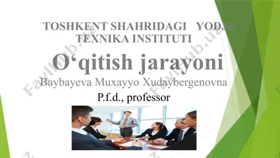 o‘qitish jarayoni — PPTX