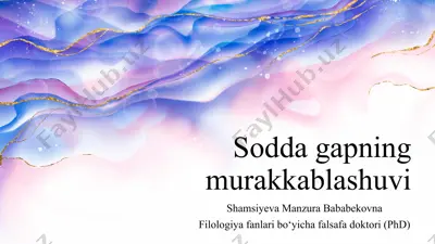 sodda gapning murakkablashuvi — PPTX