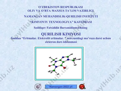 eritmalar. elektrolit eritmalar. elektron dars ishlanmasi — PPT