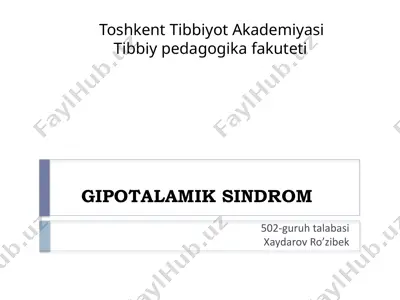 gipotalamik sindrom — PPTX