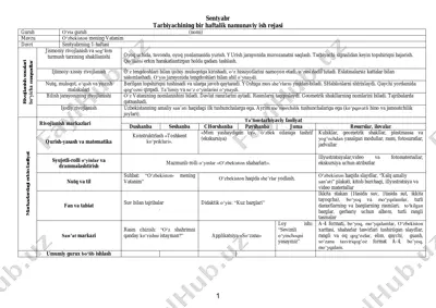 tarbiyachining yillik tematika rejasi o'rta gurux — PDF