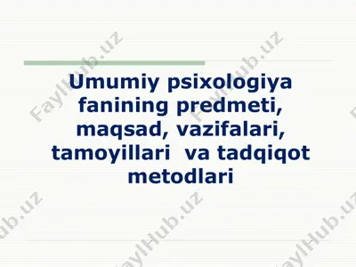 umumiy psixologiya fani — PPT