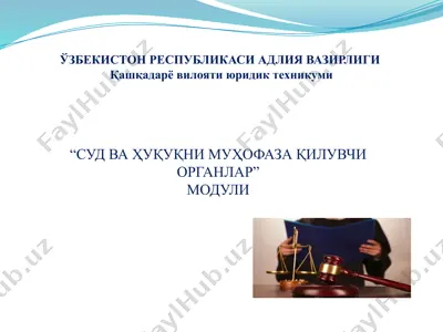 sud va huquqni muhofaza qiluvchi organlar — PPTX