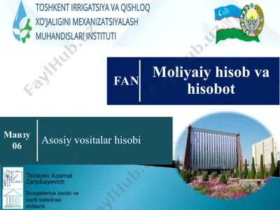 asosiy vositalar hisobi — PPT