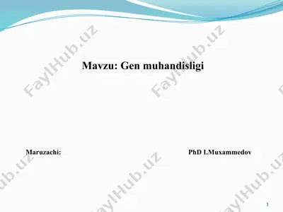 gen muhandisligi — PPTX