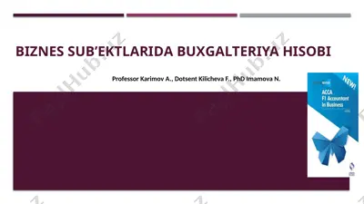 biznes sub’ektlarida buxgalteriya hisobi — PPTX