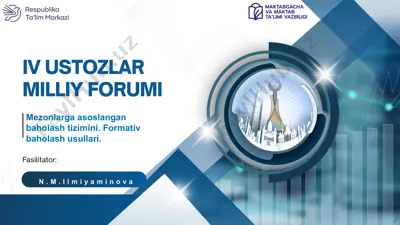 mezonlarga asoslangan baholash tizimi va formativ baholash usullari — PPTX