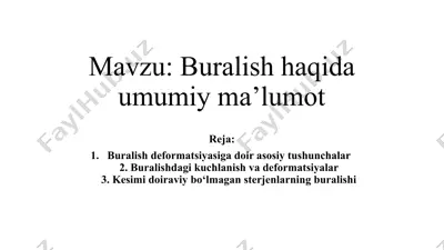 buralish haqida umumiy ma’lumot — PPTX