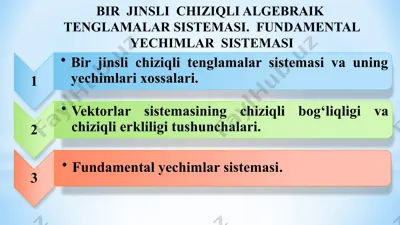 n ta noma’lumli m ta chiziqli tenglamalar sistemasi — PPT