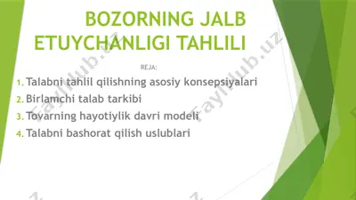 bozorning jalb etuychanligi tahlili — PPTX