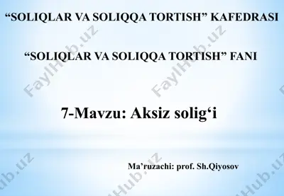 aksiz solig‘i — PPTX