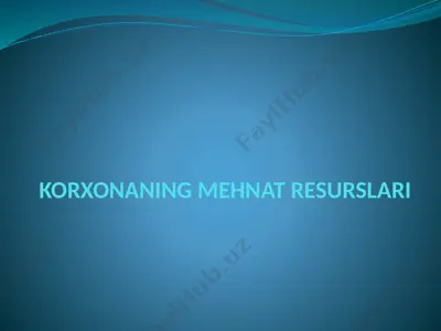 korxonaning mehnat resurslari — PPTX