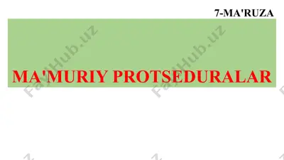ma'muriy protseduralar — PPTX