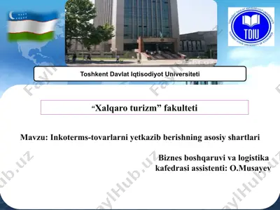 inkoterms-tovarlarni yetkazib berishning asosiy shartlari — PPTX