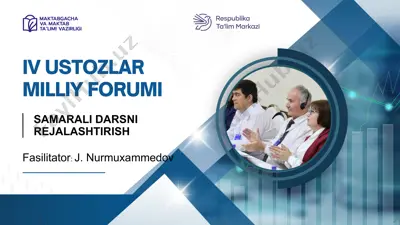 samarali darsni rejalashtirish — PPTX