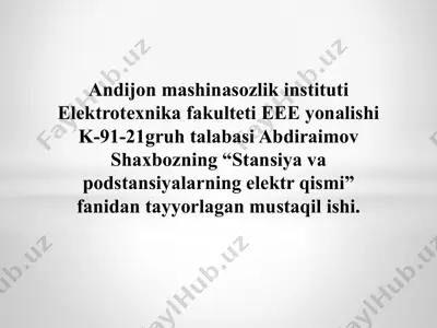o‘zbekiston energetikasining rivojlanish tarixi va kelajagi — PPTX