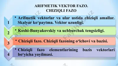 n oʻlchovli vektorlar taʼrifi — PPT
