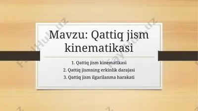 qattiq jism kinematikasi — PPTX