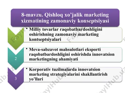 ta’lim iqtisodiy o’sishni ta’minlash va marketing boshqarish jarayonlari bo‘yicha test — PPTX