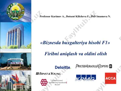 biznesda buxgalteriya hisobi f1: firibni aniqlash va oldini olish — PPT