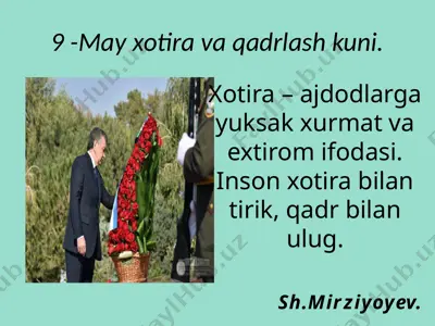 9-may xotira va qadrlash kuni — PPTX