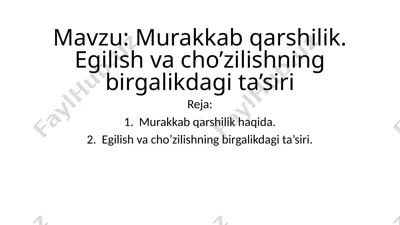 murakkab qarshilik. egilish va cho’zilishning birgalikdagi ta’siri — PPTX