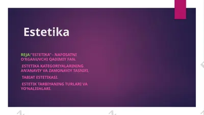 estetika — PPTX