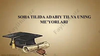 soha tilida adabiy til va uning me’yorlari — PPTX