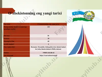 o‘zbekistonning eng yangi tarixi — PPTX