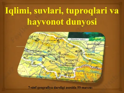 qashqadaryo iqlimi, suvlari, tuproqlari va hayvonot dunyosi 7-sinf — PPT