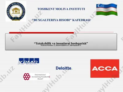 yetakchilik va insonlarni boshqarish — PPTX