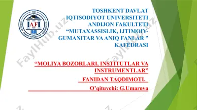 xorijiy valyutalar va kripto aktivlar bozori — PPTX