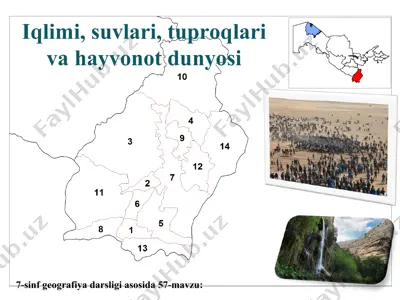 surxondaryo viloyati iqlimi, suvlari, tuproqlari va hayvonot dunyosi 7-sinf — PPT