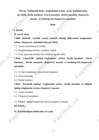 matematik fizika tenglamalari — DOCX