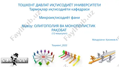 oligopoliya va monopolistik raqobat — PPTX