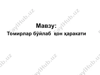 томирлар бўйлаб қон ҳаракати — PPT