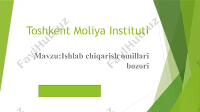 ishlab chiqarish omillari bozori — PPTX