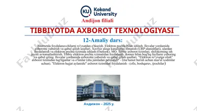 tibbiyotda axborot texnologiyalari — PPTX