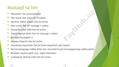 elektr uskunalarni o‘chirish bo‘yicha texnik tadbirlar — PPTX