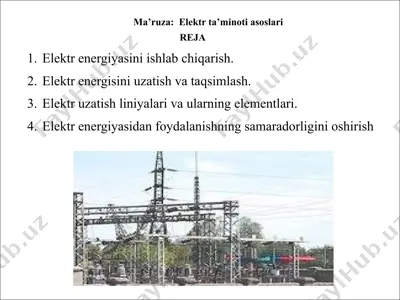 elektr ta’minoti asoslari — PPTX