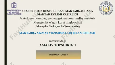 maktabda xizmat yozishmalari bilan ishlash — PPTX