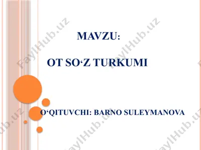ot so‘z turkumi — PPTX