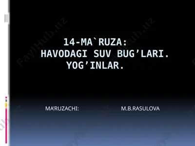 havodagi suv bug’lari va yog’inlar — PPTX