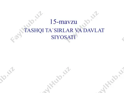 15-mavzu tashqi ta’sirlar va davlat siyosati — PPTX