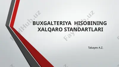 buxgalteriya hisobining xalqaro standartlari — PPTX