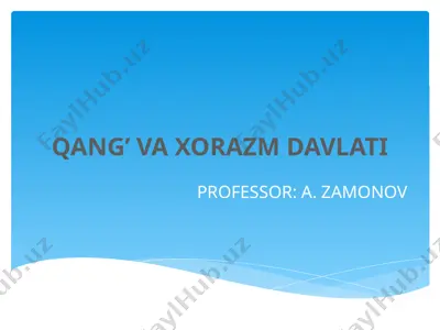 qang’ va xorazm davlati — PPTX