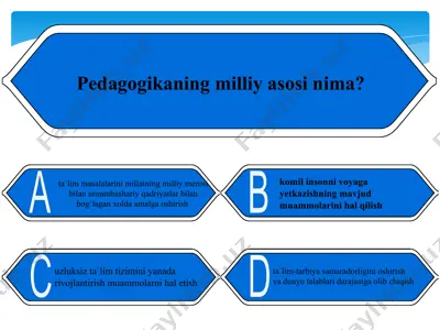 pedagogikaning milliy asosi va asosiy yo‘nalishlari — PPT