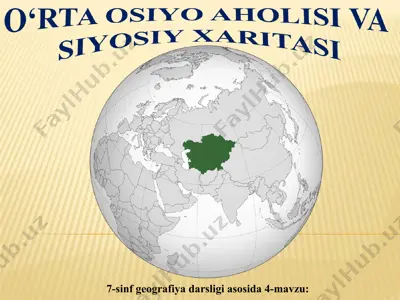 o'rta osiyo aholisi va siyosiy xaritasi 7-sinf — PPT